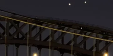 look up! venus and jupiter